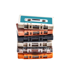Obraz premium A stack of audio cassettes