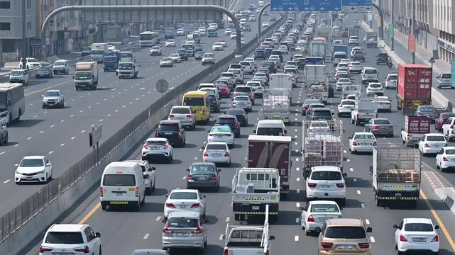 Video about vehicles in motion in Sharjah United Arab Emirates