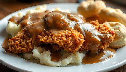 A mouthwatering plate of crispy fried chicken, generative ai