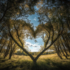 Obraz premium heart-shaped_arrangement_of_trees