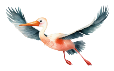 PNG Flying stork animal bird.