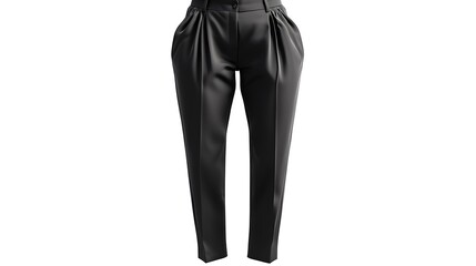 Classic black pants with pleats and a slim fit.