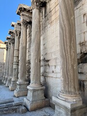 ruins of the ancient Greek temple tall stone pillar's and stone building