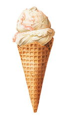 PNG Chocolate dessert vanilla waffle, digital paint illustration.