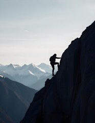Fototapeta premium hiker on top of mountain