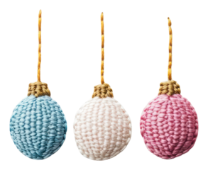 PNG Christmas balls embroidery handmade crafts.