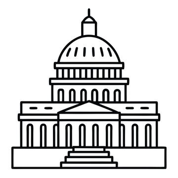 United States Capitol building logo design icon Vector illustration
