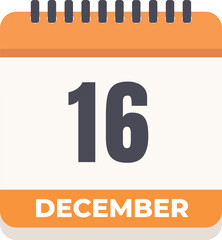 16 December- Daily Calendar Icon design Yellow