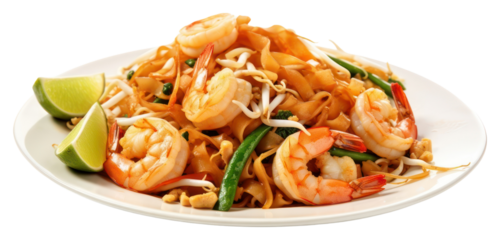 PNG Pad Thai seafood noodle shrimp.