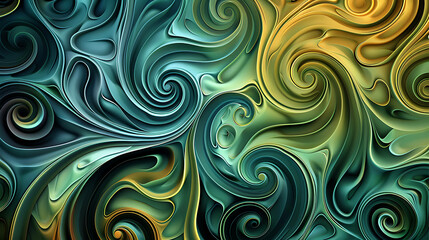 Abstract swirling blue and green pattern.