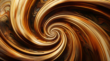 Abstract swirling pattern in warm tones of gold and brown.