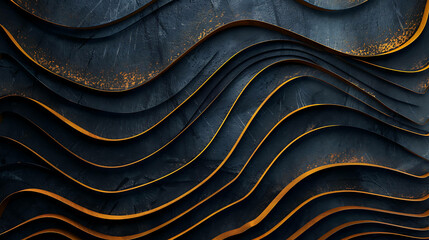 Naklejka premium Abstract dark background with curved lines.