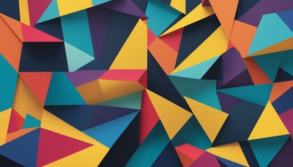 Colorful abstract geometric pattern with various shapes and forms