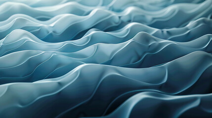 Obraz premium Abstract 3D rendering of flowing, rippling blue fabric.