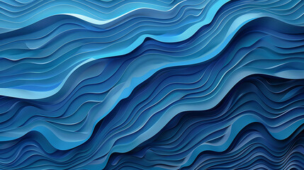 Obraz premium Abstract blue layered wave pattern.