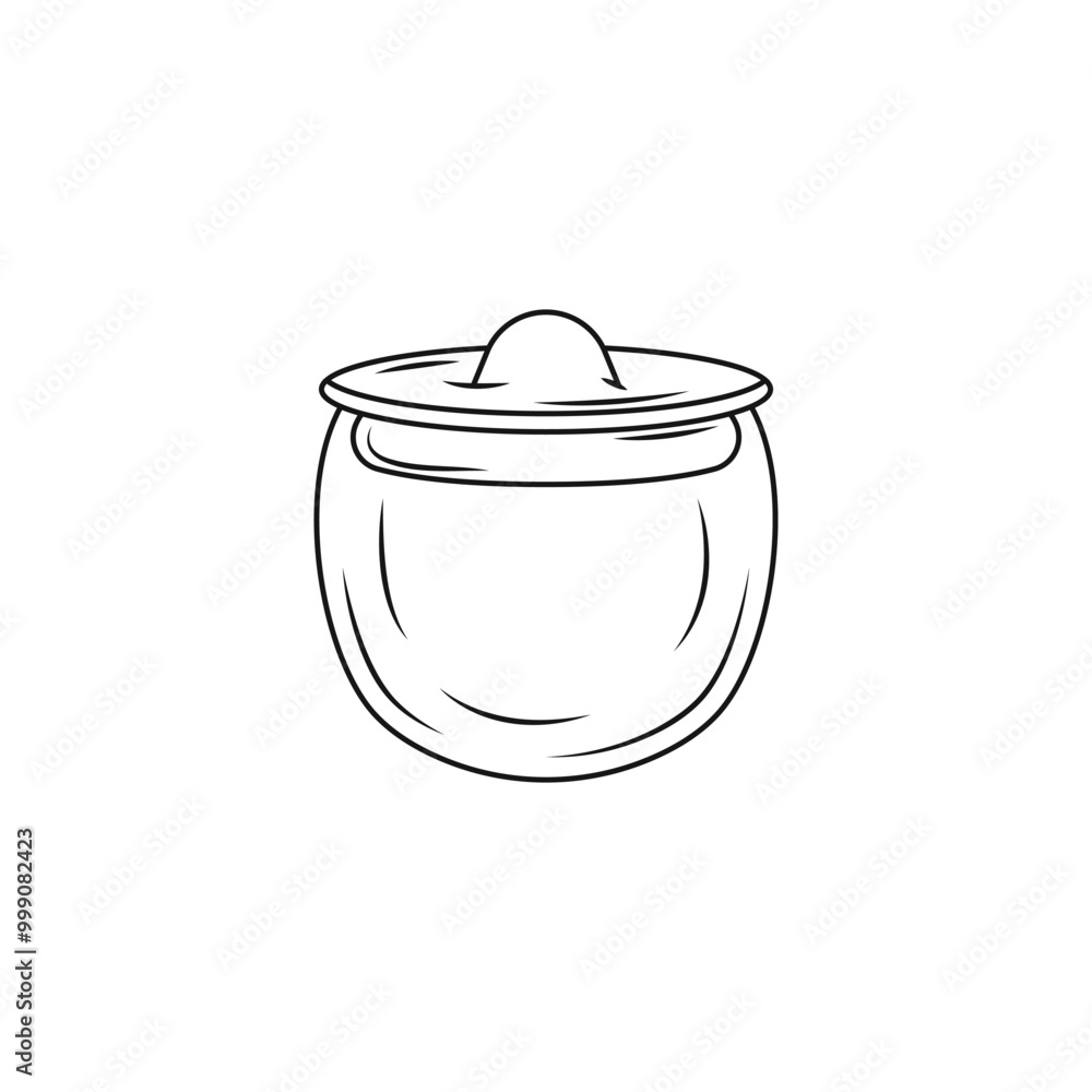 Poster urn vector linear icon. ceramic jar vector icon. jar for loose materials. ceramic containers for liq