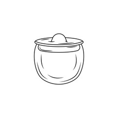 Urn vector linear icon. Ceramic jar vector icon. Jar for loose materials. Ceramic containers for liquids. Caddy. Chinese vase vector. Container for storing things.