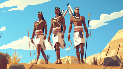 Fototapeta premium Illustration Background of Egyptian native day. Suitable for use in Egyptian native day events in Egypt, high resolution with very clear details
