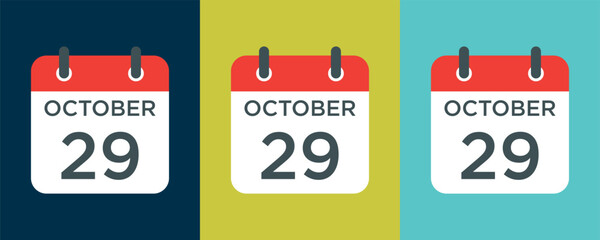calendar - October 29 icon illustration isolated vector sign symbol