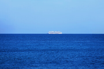 big cruise ship on the Mediterranean Sea, holiday, vacation, tourism, passenger ship, overtourism