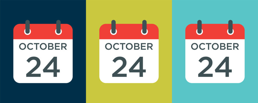 calendar - October 24 icon illustration isolated vector sign symbol