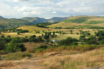 Amazing Landscape In Lake District National Park England Great Britain On A Beautiful Summer Day With A Few Clouds In The Sky