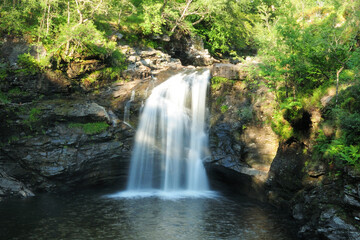 Falls Of Falloch In Scotland Great Britain On A Beautiful Summer Day
