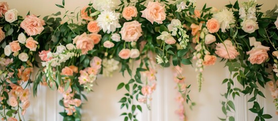 Detail Shot Of Wedding Party Floral Decorations