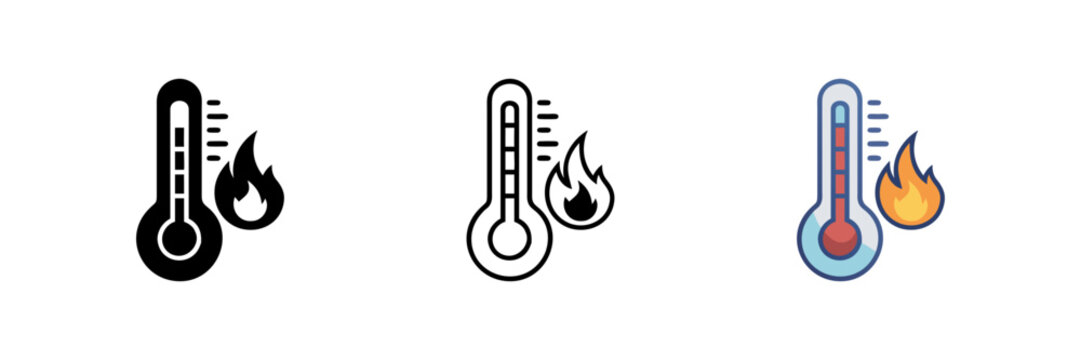 Thermometer line icon. Heat, warm, fire, degree, room temperature. Celsius, cold, heat, body temperature, room temperature. Health care concept.