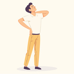 Cool guy character standing flat Illustration