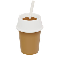 Minimalist Blank Kraft Coffee Cup for Takeaway, Take-out coffee cup. 3D render