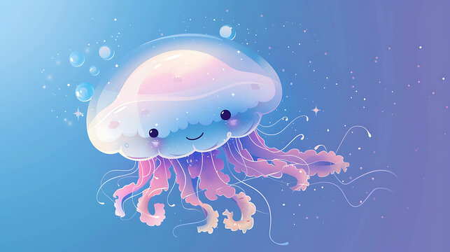 cute cartoon jellyfish drawing
