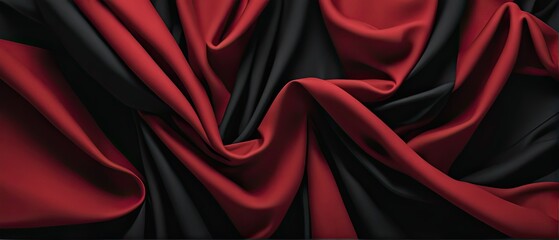 Obraz premium Abstract Red and Black Fabric Drapes