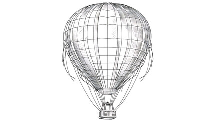 Hand-drawn illustration of a hot air balloon.