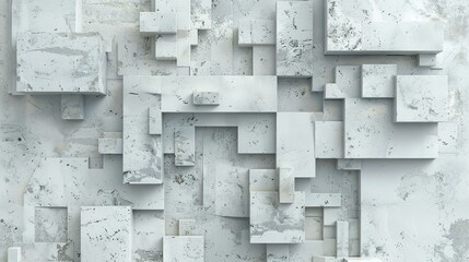 Abstract White Concrete Block Wall Texture