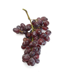 Bunch of red grapes Isolated on white background.