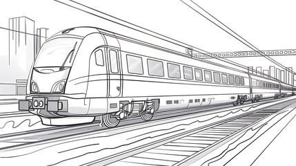 A simple line drawing of a train.