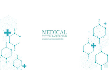 Geometric haxagon.white medical background.technology medical.