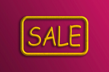 sale tag 3d illustration on red background, gold motive, label for an advertising campaign, collection for your unique selling poster, banner ads