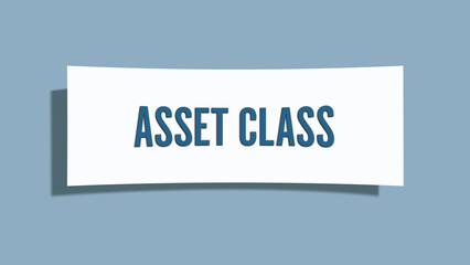 Asset class. A card isolated on blue background.