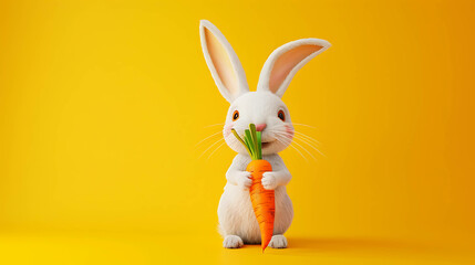 Obraz premium illustration of a rabbit eating carrots