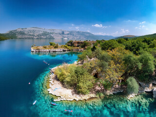 Fototapeta premium landscape with lake and mountains