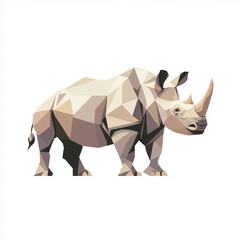 Obraz premium Illustration of rhino on grassland.