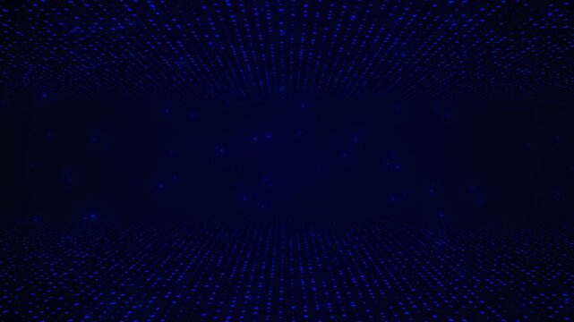 Abstract technology data flow, blue digital glowing grid, connection concept video animated background
