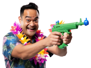 PNG Songkran festival person adult gun.