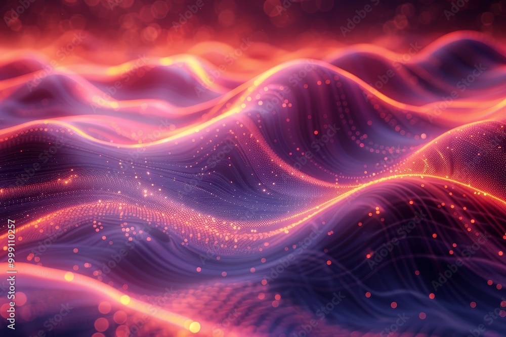 Poster vibrant abstract background featuring chaotic geometric lines and neon light overflows in 3d