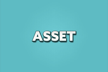 Asset. A Illustration with white text isolated on light green background.