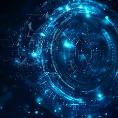 Obraz premium Abstract blue digital background representing futuristic technology and innovation