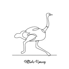 One continuous line drawing of Ostrich Racing sports vector illustration. Traditional sports design in simple linear continuous style vector concept. Sports theme design for your asset design.