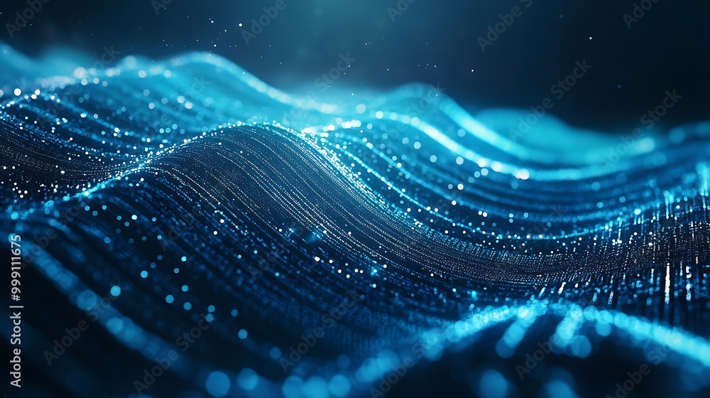 Poster blue abstract lines create a dynamic, modern technology background design